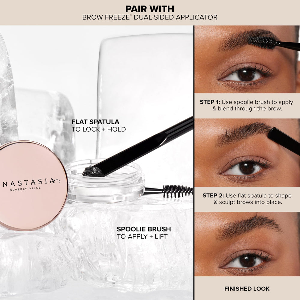 Anastasia Brow Freeze shows feathered brow look with lifted effect