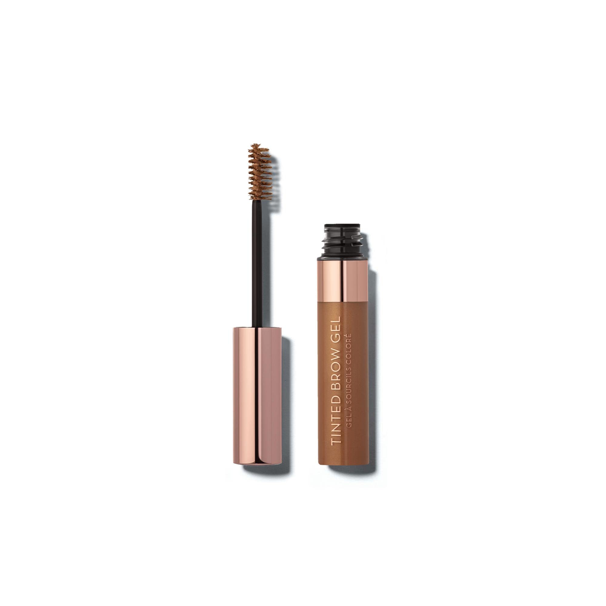 Anastasia Beverly Hills Tint Brow Gel Chocolate bottle demonstrates flexible hold for natural brows.