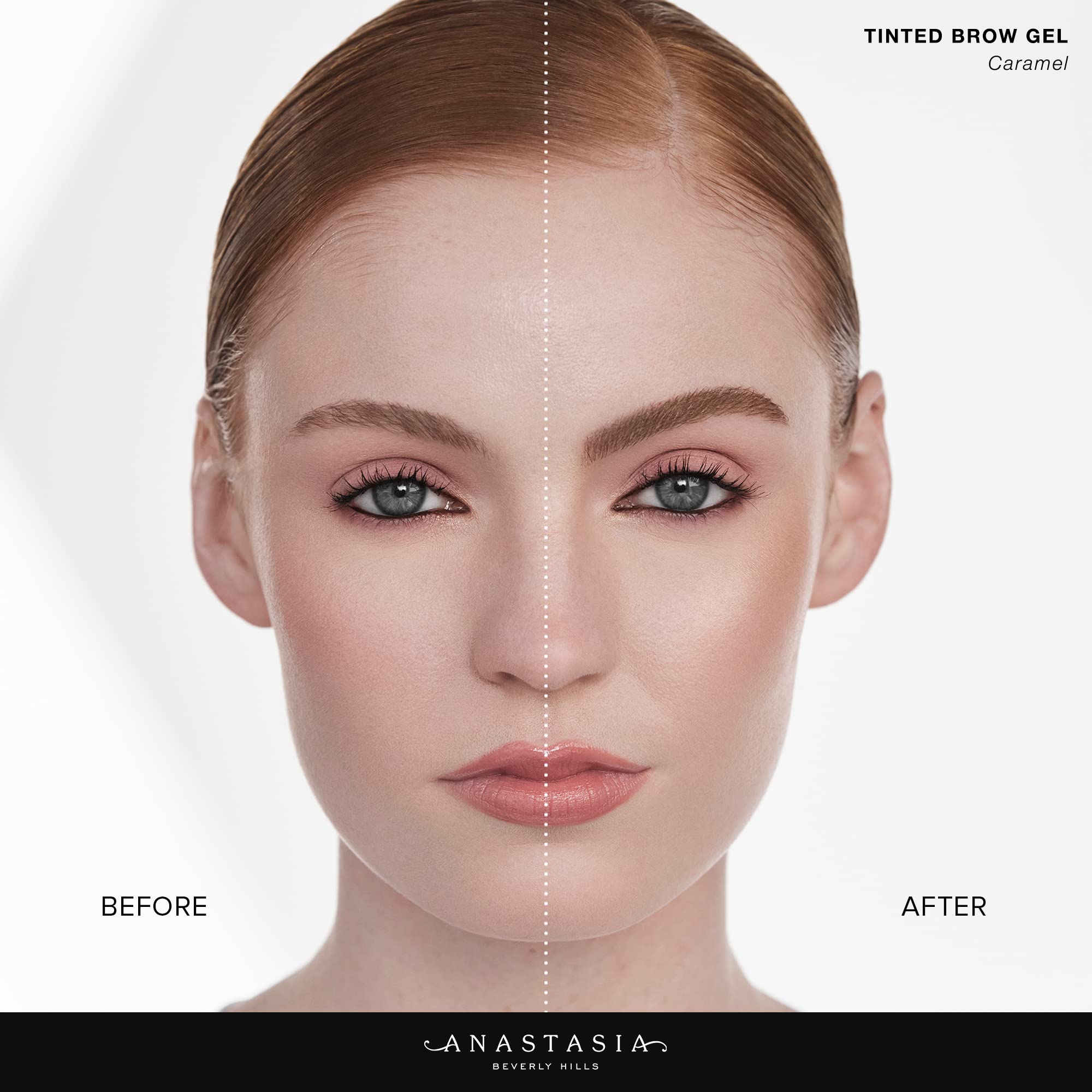 Anastasia Beverly Hills brow demonstration shows natural fullness with subtle dimension.