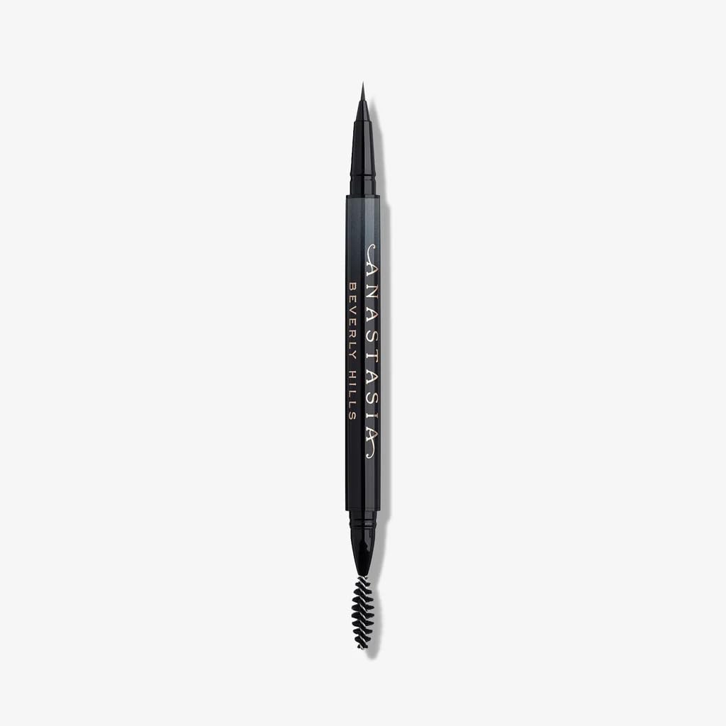Anastasia Beverly Hills Microstroke Brow Pen Blonde closeup brush shows feather-stroke precision for natural brows.