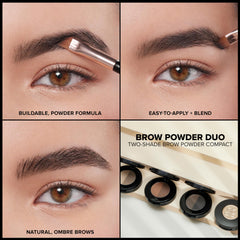 Close-up of ombre finish across the brow arch