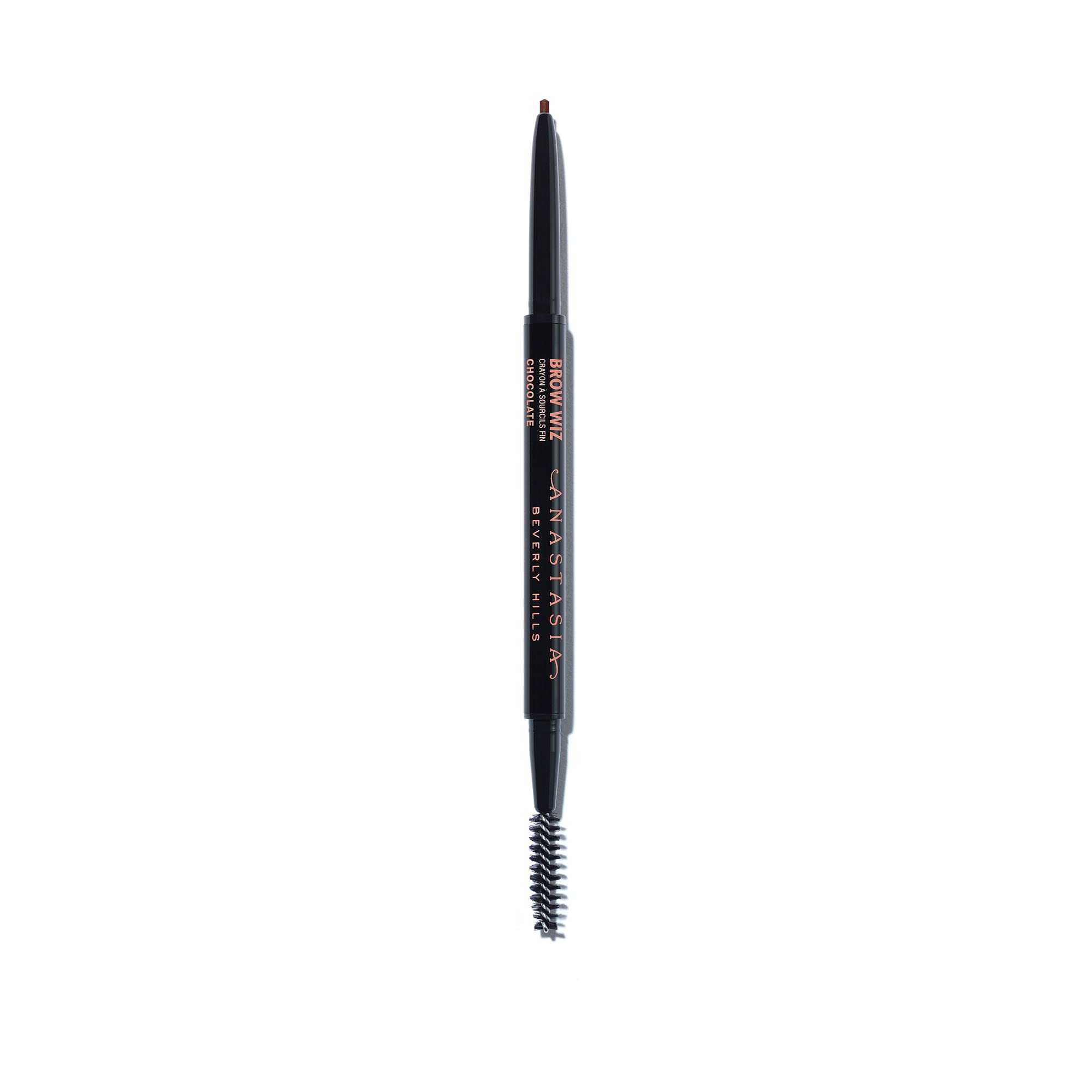 Anastasia Beverly Hills Brow Wiz Chocolate swatch demonstrates precise color for natural definition.