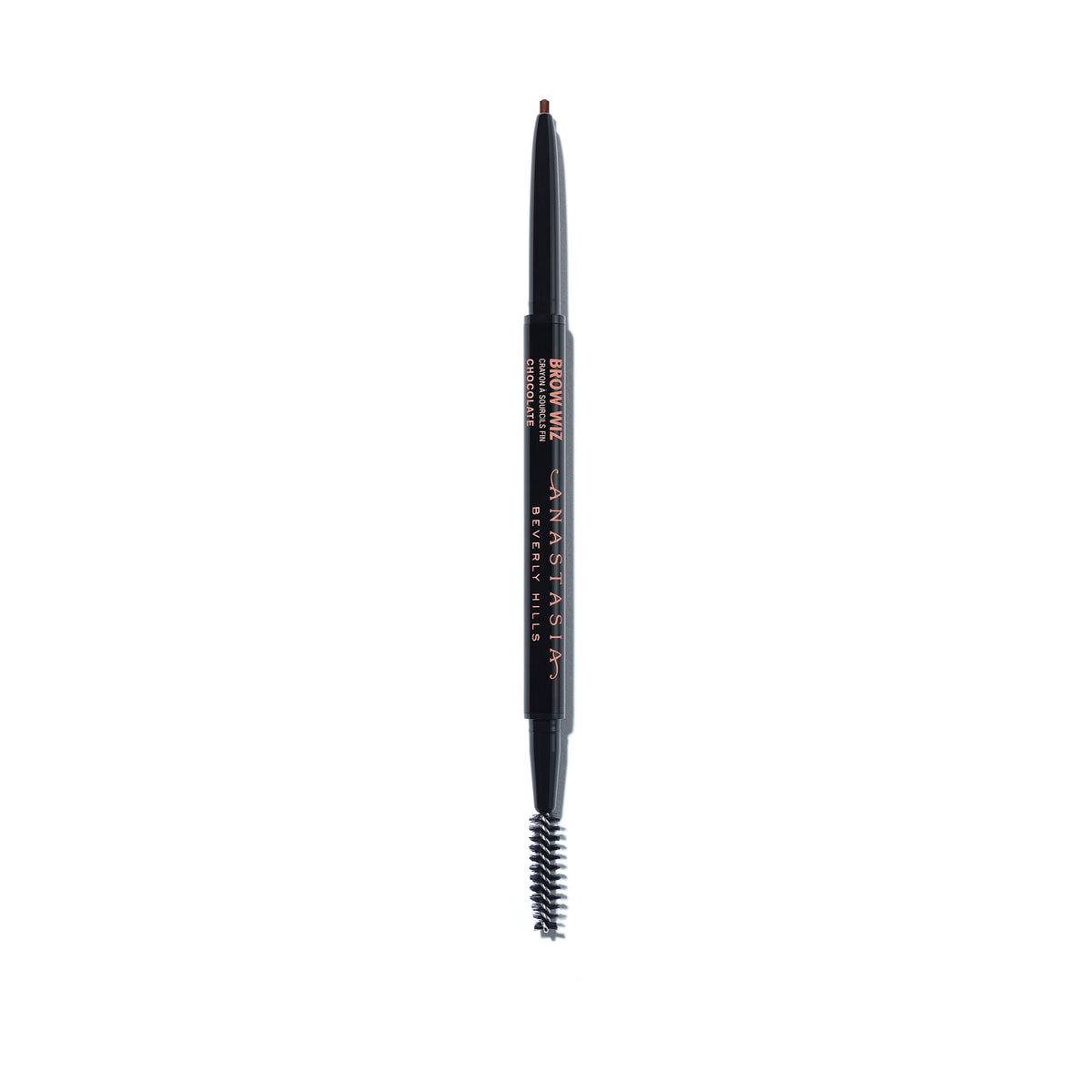Anastasia Beverly Hills Brow Wiz Chocolate swatch demonstrates precise color for natural definition.