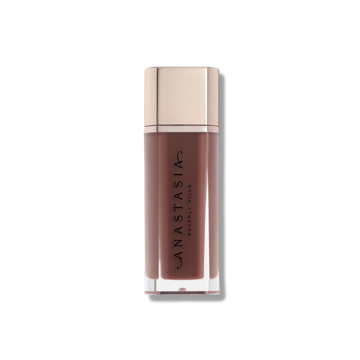 Anastasia Beverly Hills Lip Velvet Cool Brown swirl shows velvet texture and full pigment.