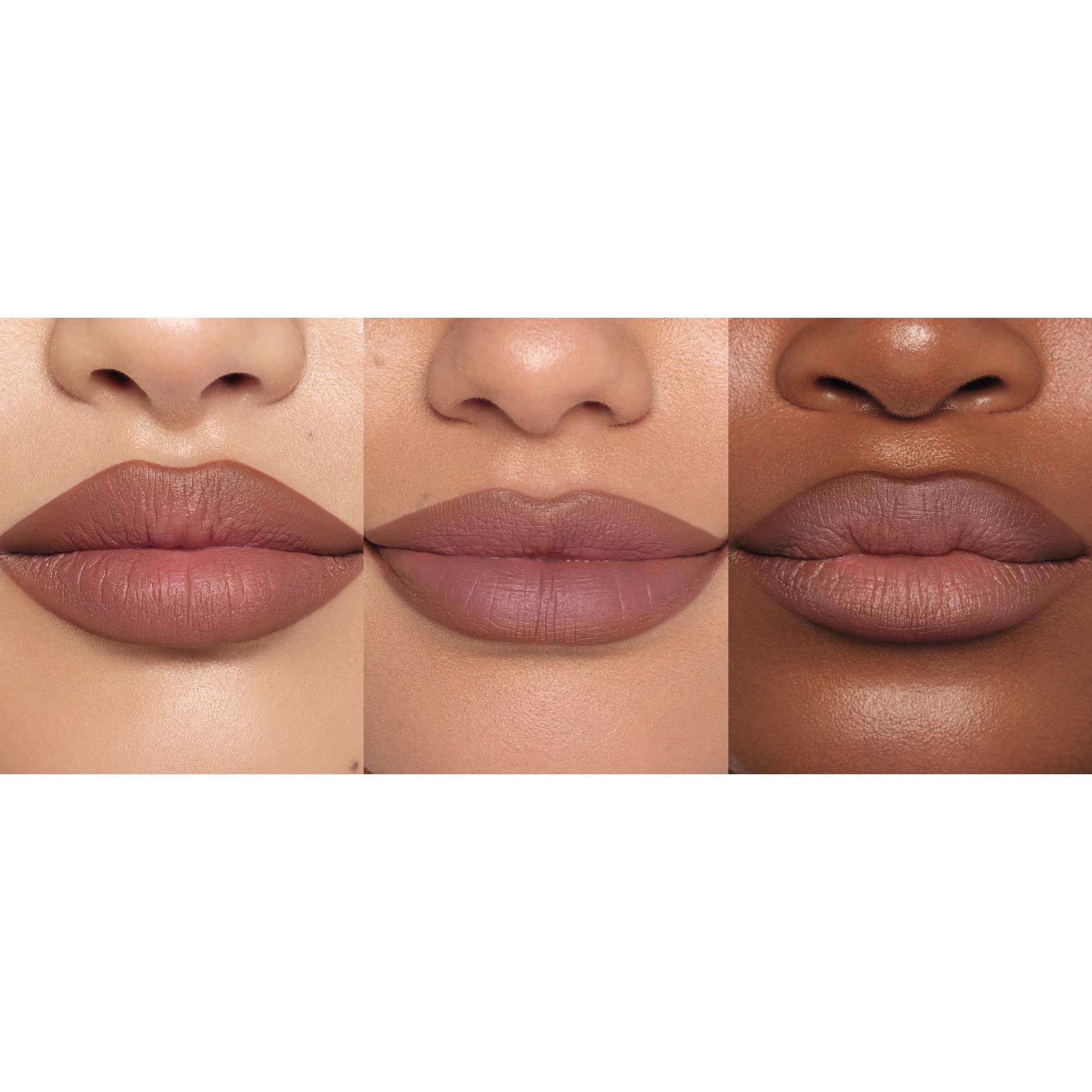 Anastasia Lip Velvet Cool Brown wear test shows color that stays true during daily activities.