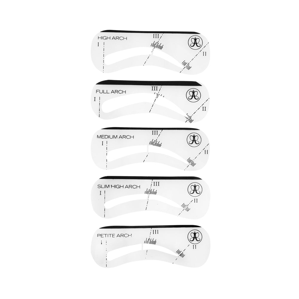 Anastasia Beverly Hills stencil with flexible plastic brow guide for easy application.