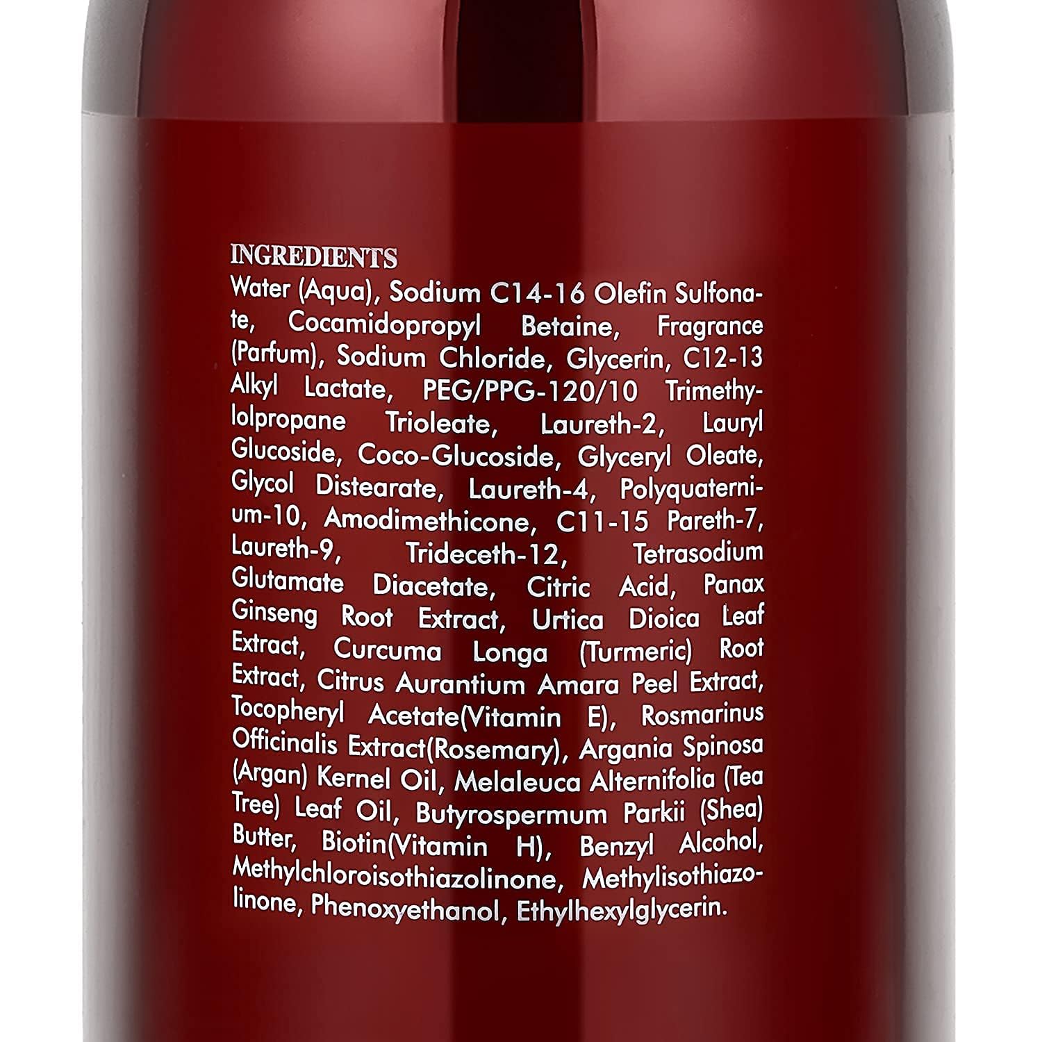 AnatoliaDaphne Biotin closeup ingredients shine highlights key components.