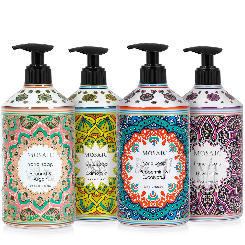 AnatoliaDaphne mosaic hand soap almond argan pump nourishing hands with rich lather