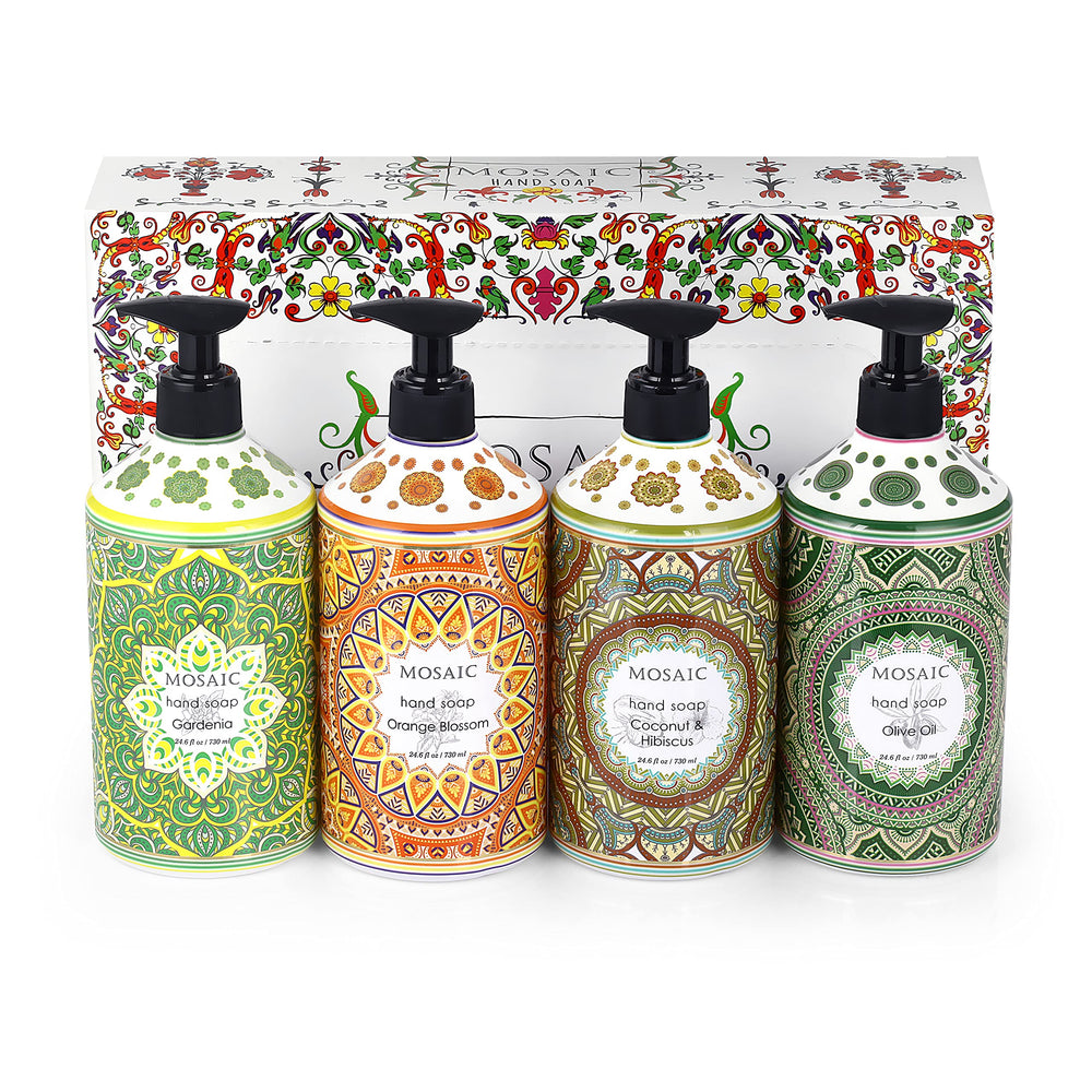 AnatoliaDaphne Mosaic Hand Soap Gift Set gardenia pump provides floral cleanse in any bathroom