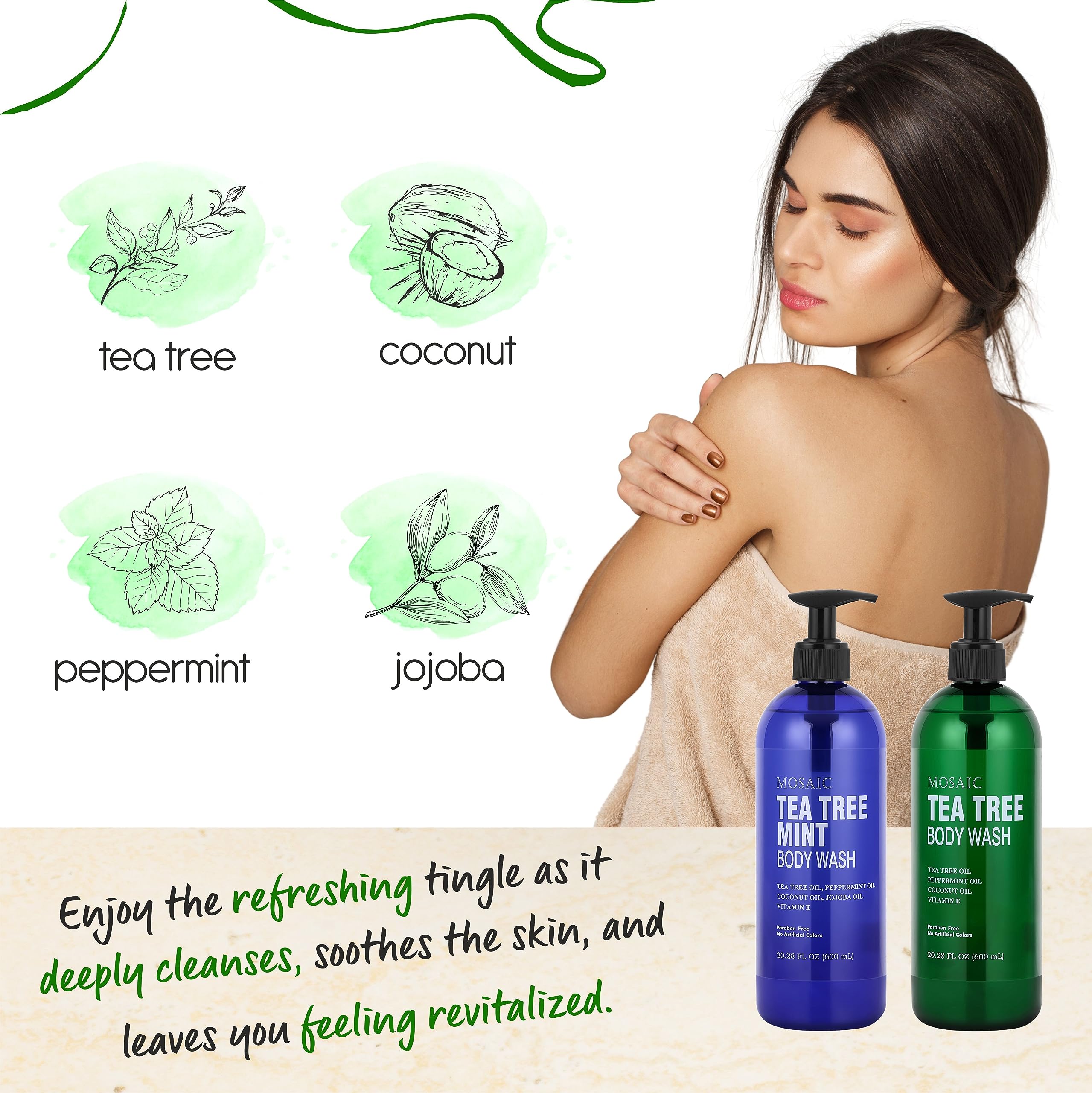 AnatoliaDaphne Tea Tree Body Wash rich lather from convenient pump