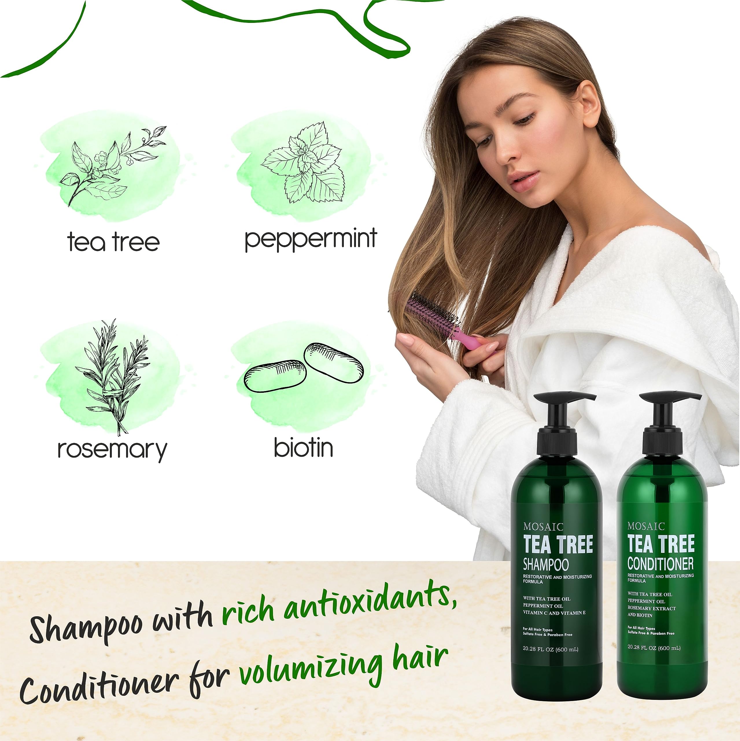 AnatoliaDaphne Tea Tree Conditioner bottle front emphasizes detangling for thinning hair