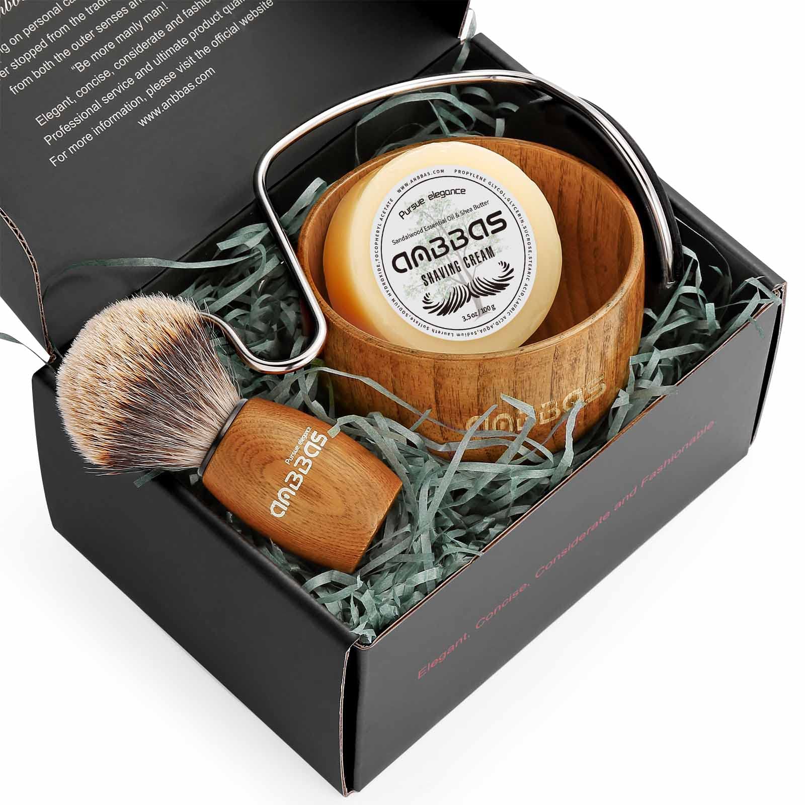 Anbbas badger hair brush closeup highlights soft, resilient bristles.