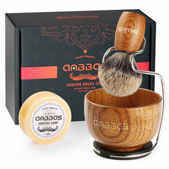 Anbbas badger hair shaving brush with wood handle for a luxurious, even lather.