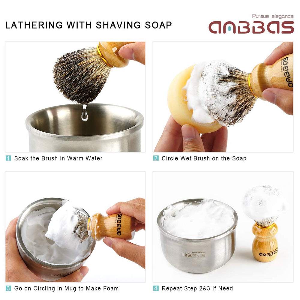 Anbbas shaving kit close-up highlights premium materials and craftsmanship.