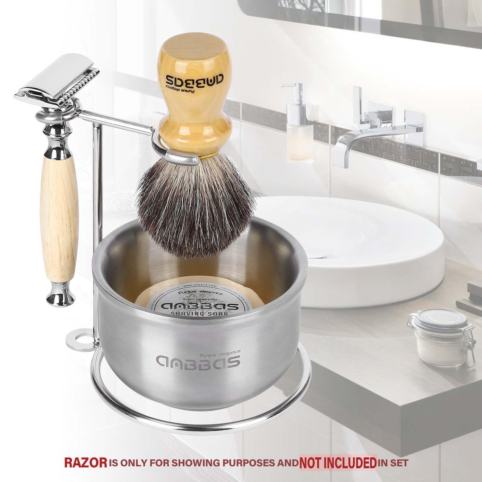 Anbbas stainless steel razor provides precise, comfortable wet shaves.