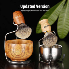 Anbbas wooden lathering bowl with ample capacity for rich foam.