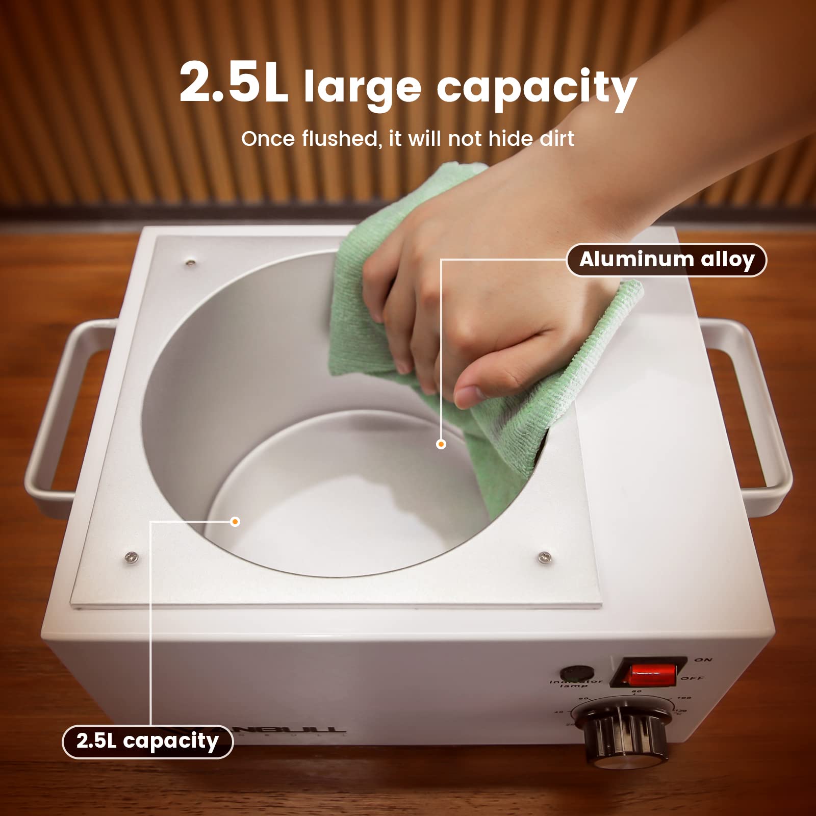 Anbull wax warmer's non-slip feet keep it steady during busy salon sessions.