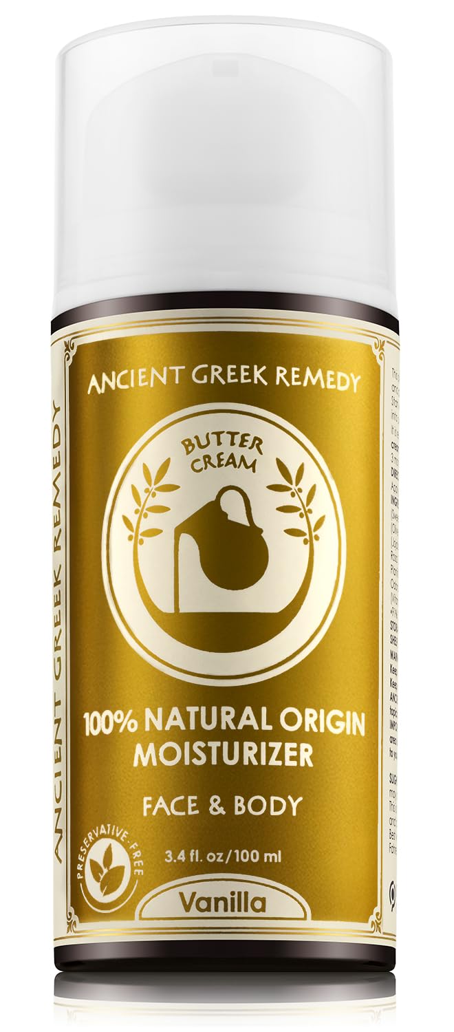Ancient Greek Remedy Vanilla Butter Cream ingredient list highlights 87 percent organic formula