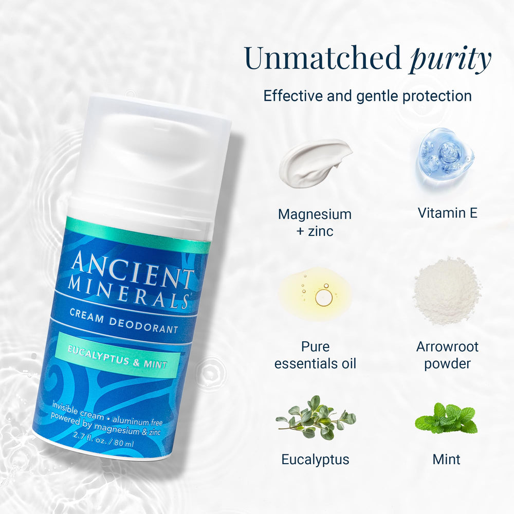 Ancient Minerals packaging shot highlights vegan formula and clean design.