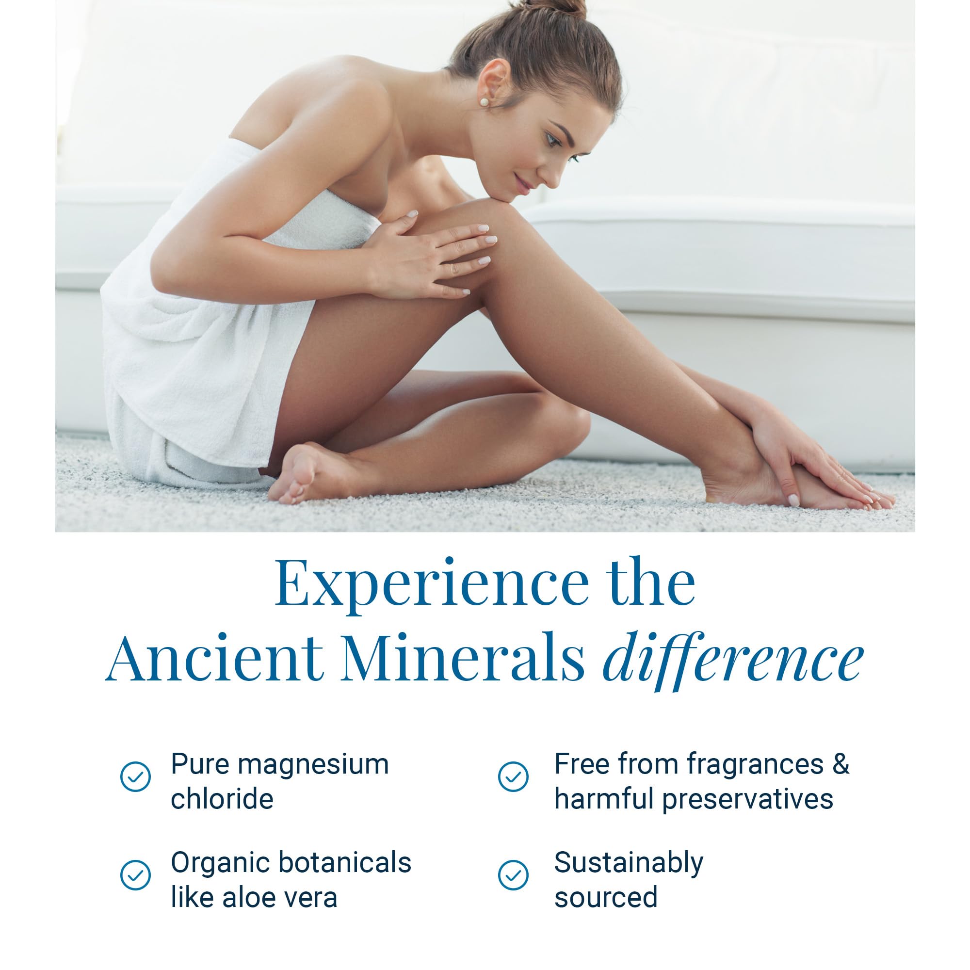 Ancient Minerals magnesium gel used during a massage for post-workout care.