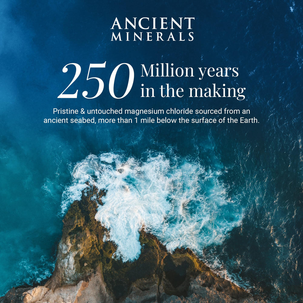 Ancient Minerals premium bath flakes for relaxing evening rituals.