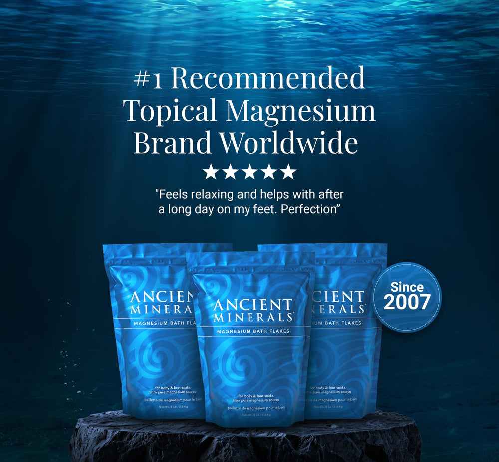 Ancient Minerals purity source packaging close-up emphasizing trusted mineral supply.