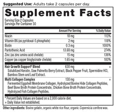 Ancient Nutrition hair-growth capsules closeup for easy daily intake.