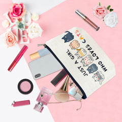 ancpeany cat lover cosmetic bag illustration showing cute pattern and gift-worthy appeal