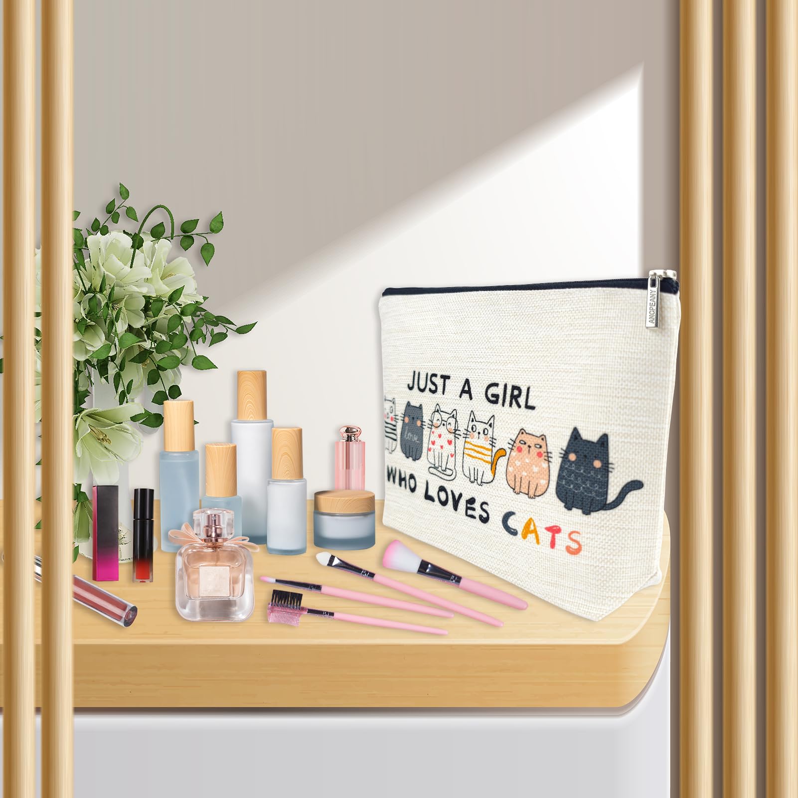 ancpeany travel makeup bag 10x7 inches fits brushes and essentials