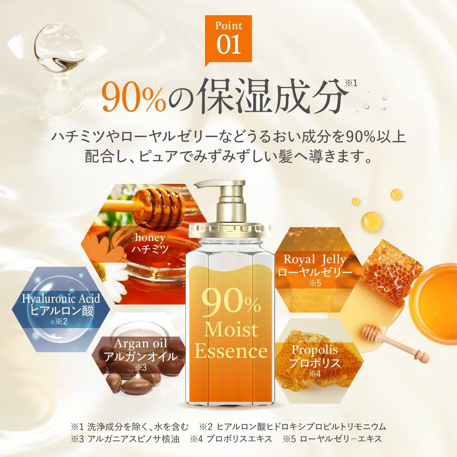 & HONEY Deep Moist Treatment 2.0 royal jelly extract for nutrient-rich conditioning.