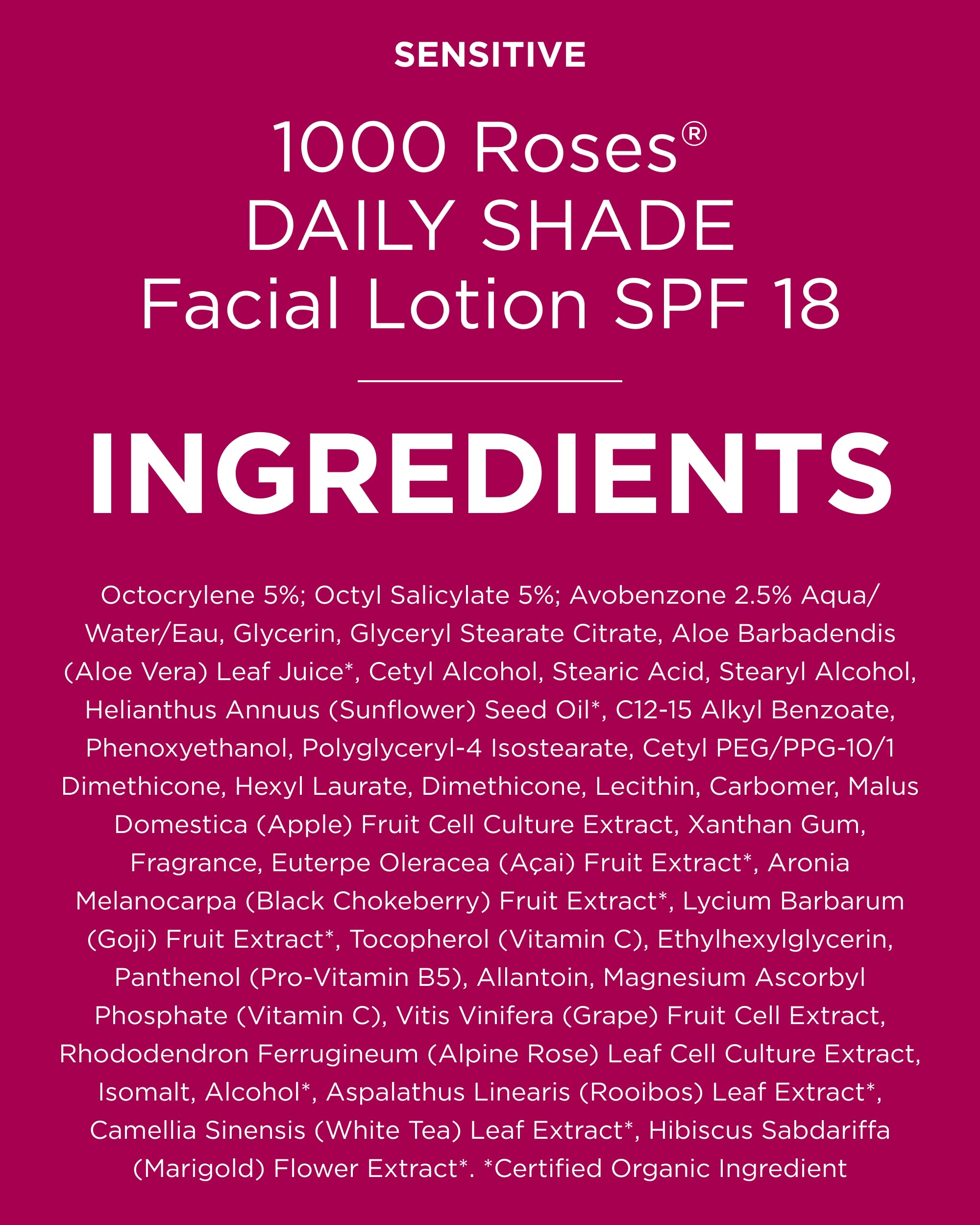 Andalou Naturals SPF18 under makeup with a non-greasy finish