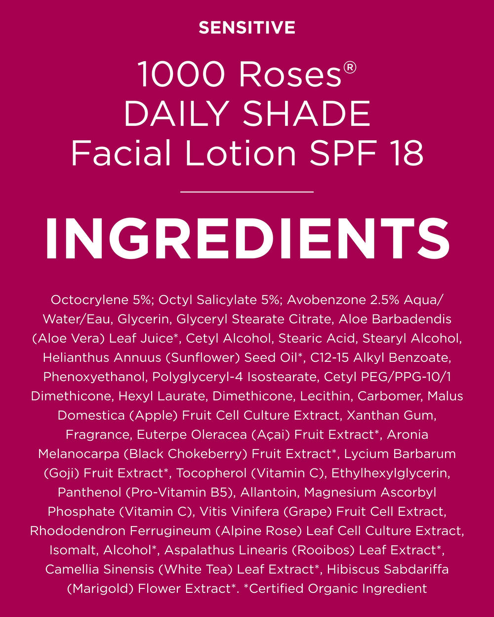 Andalou Naturals SPF18 under makeup with a non-greasy finish