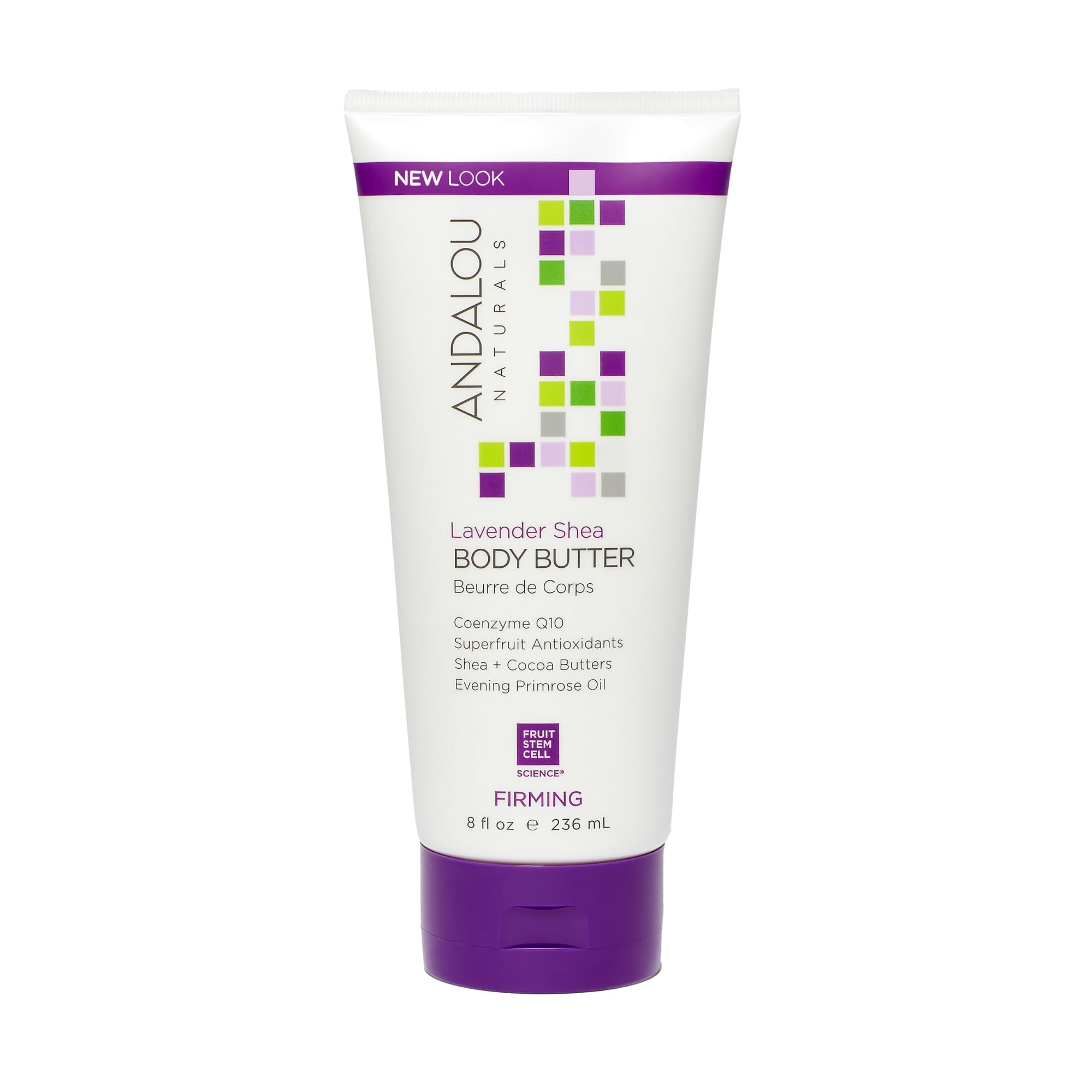 Andalou Naturals Body Butter lavanda crema 8oz en tarro, hidratación profunda para piel seca.