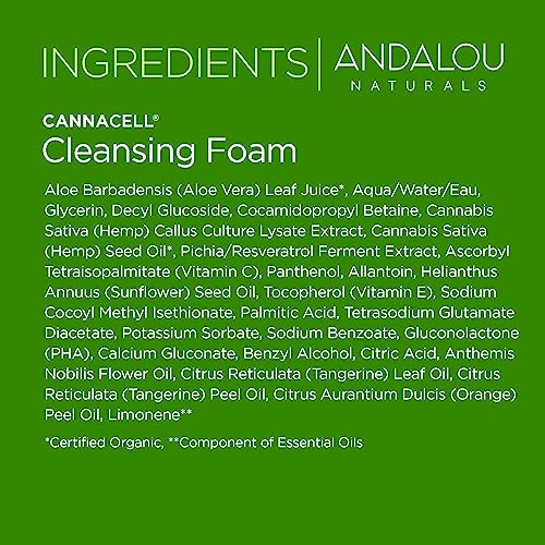Andalou Naturals CannaCell Cleansing Foam packaging-retail signals sustainable values.