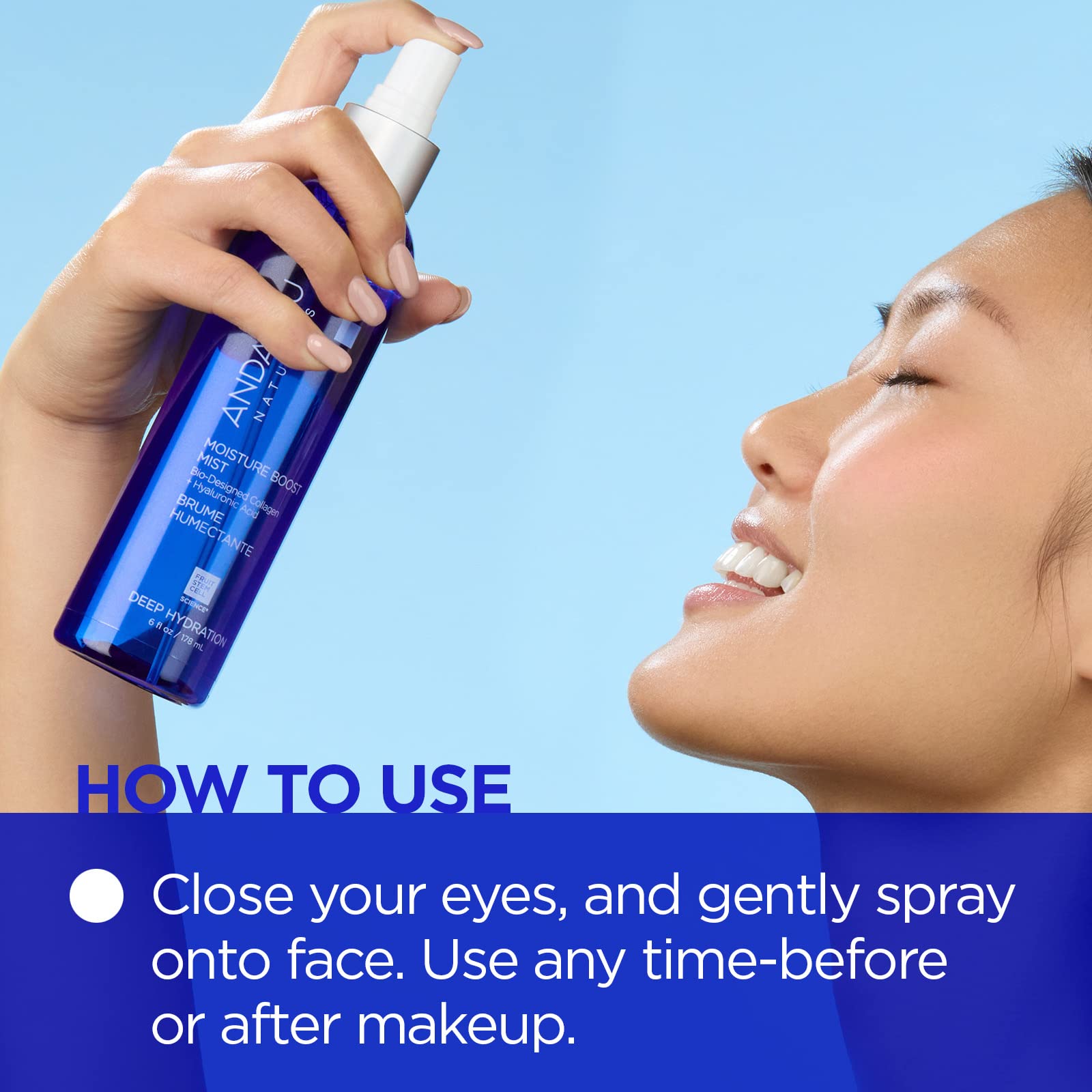 Andalou Naturals Face Mist bottle neck ready for an even, fine mist
