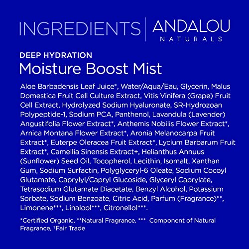 Andalou Naturals Face Mist fragrance spritz delivers a natural, refreshing aroma