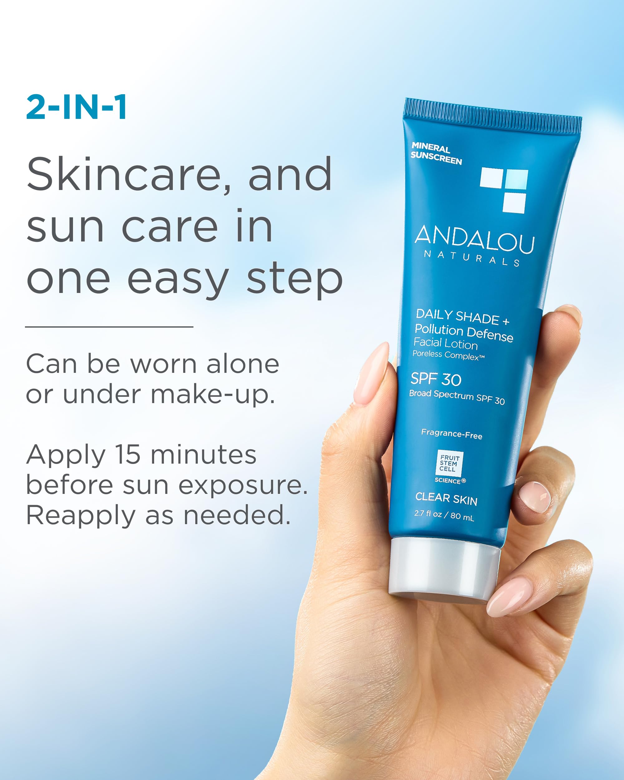 Andalou Naturals Fruit Stem Cell Science branding signals plant-based innovation
