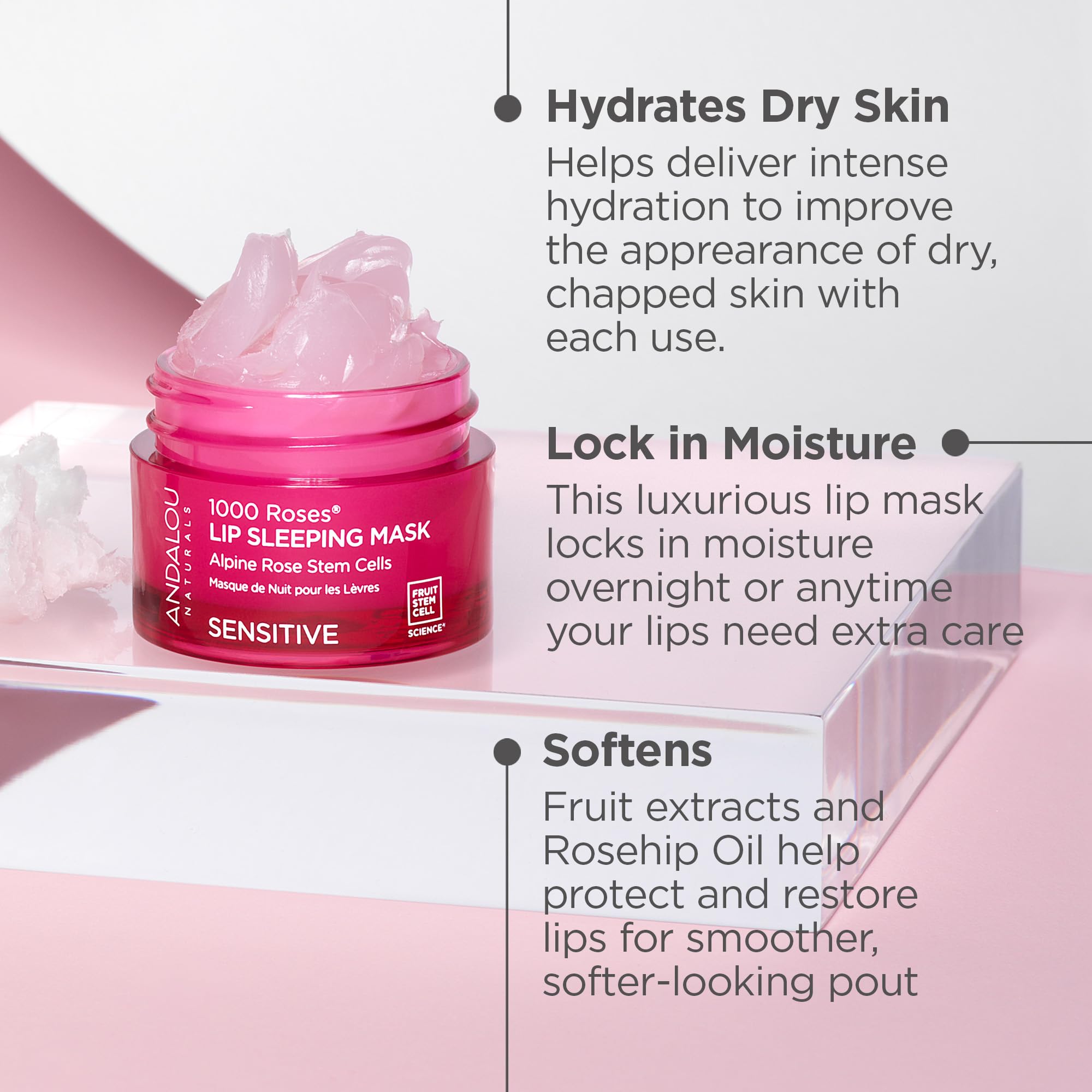 Andalou Naturals overnight lip treatment application for nourishing lips