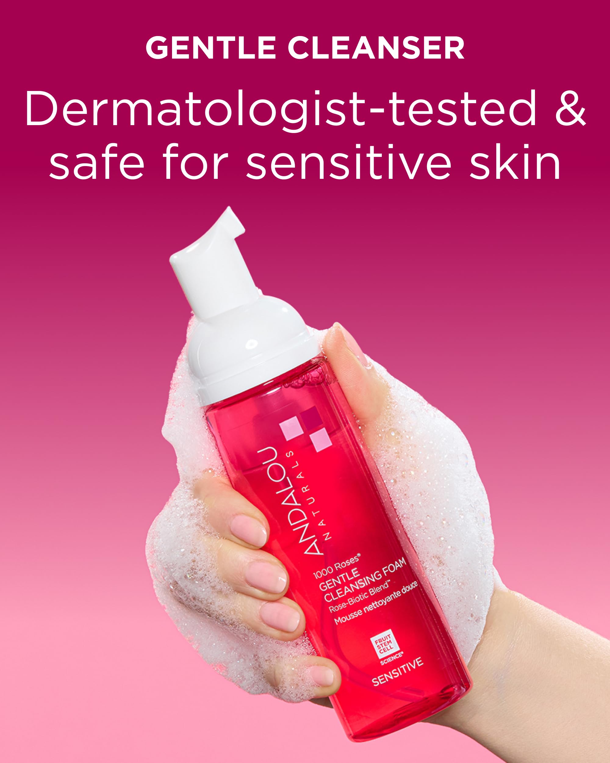 Andalou Naturals white tea extract closeup suggests antioxidant protection during cleansing