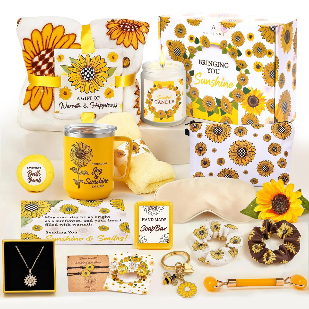 Andlane Sunflower Gift Box Open showcases a ready-to-gift moment for celebrating her day.