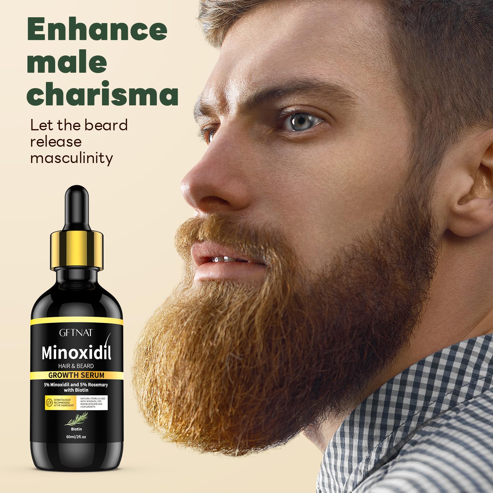 Andelusita minoxidil beard growth close-up suggests fuller facial hair.