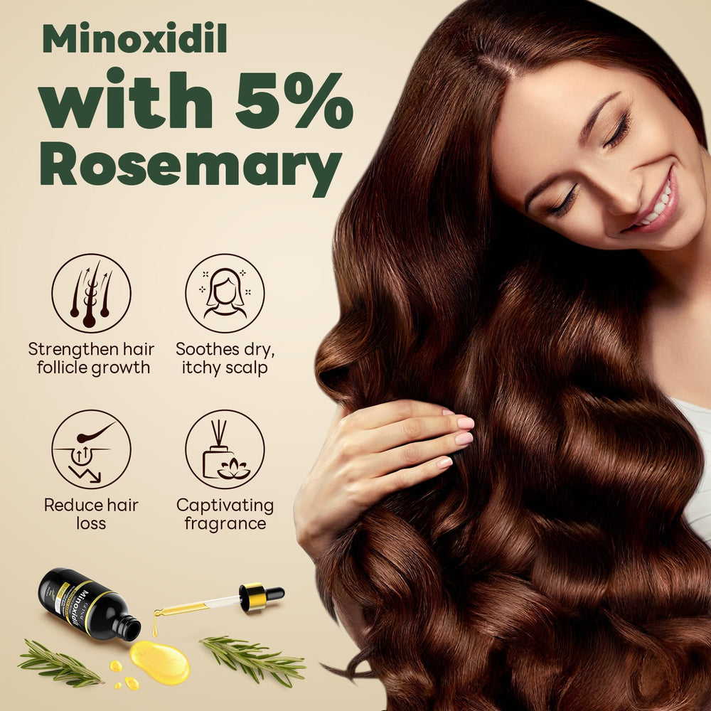 Andelusita minoxidil serum texture shows non-greasy daily-use formula.