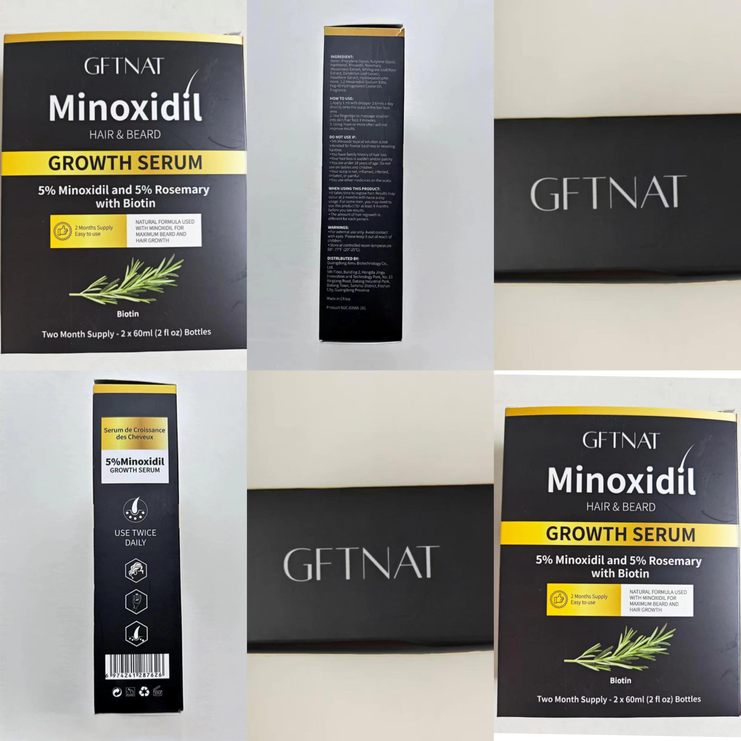 Andelusita minoxidil ingredients rosemary and biotin close-up.