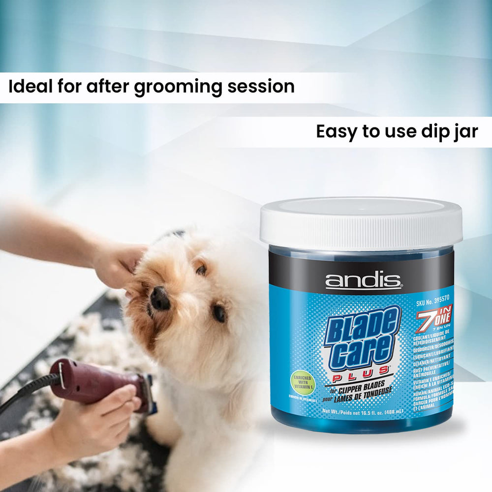 Andis Blade Care Plus Jar after grooming use ready for next session