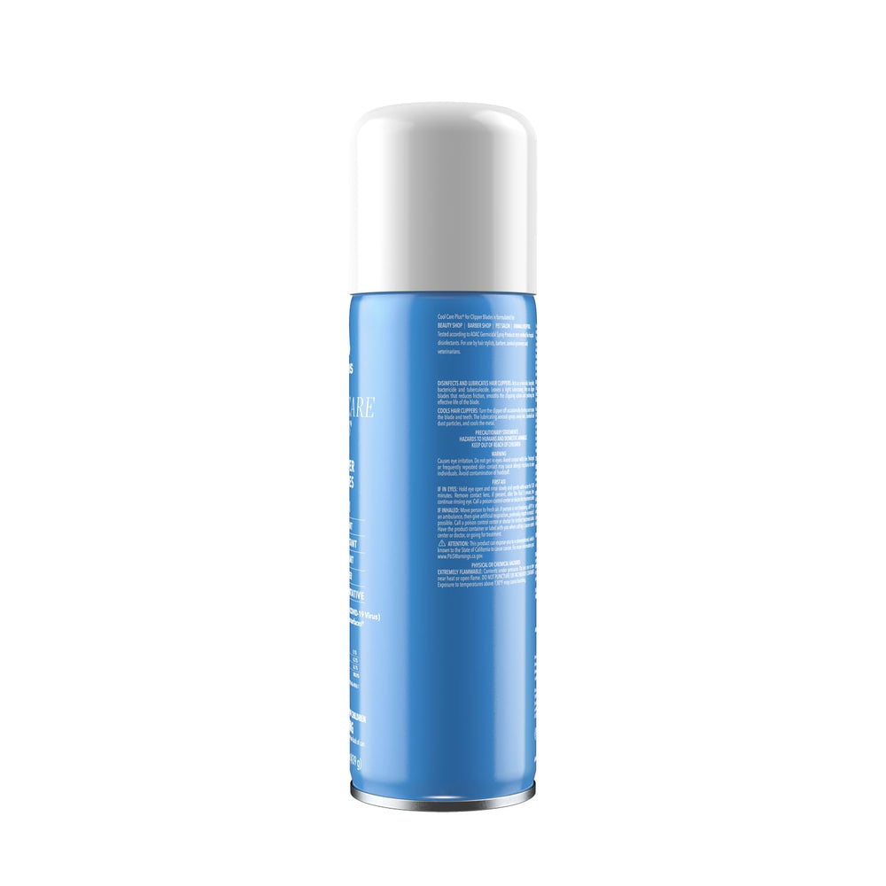 Andis Cool Care Plus high-pressure nozzle blasts hair from blade teeth.