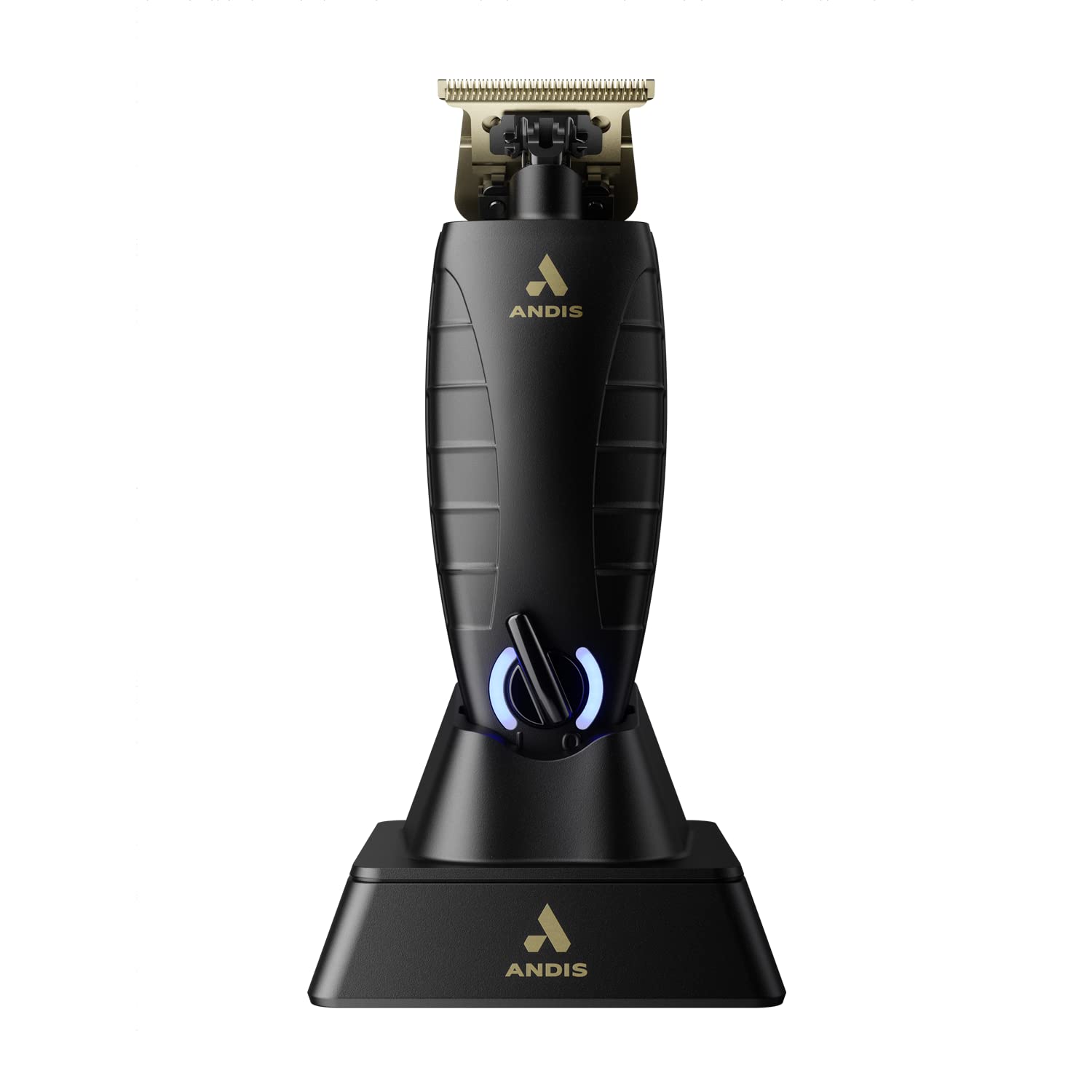 Andis GTX-EXO trimmer blade close-up highlighting gold GTX-Z blades for precise cuts