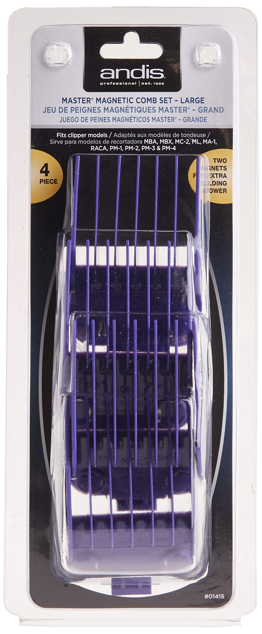 Andis Master Dual Magnet Large Comb magnets securely attach to clipper blades.