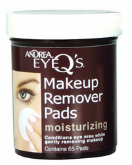 Andrea Eye Qs moisturizing pads pack shot showing gentle cleansing with aloe vera for delicate eye skin