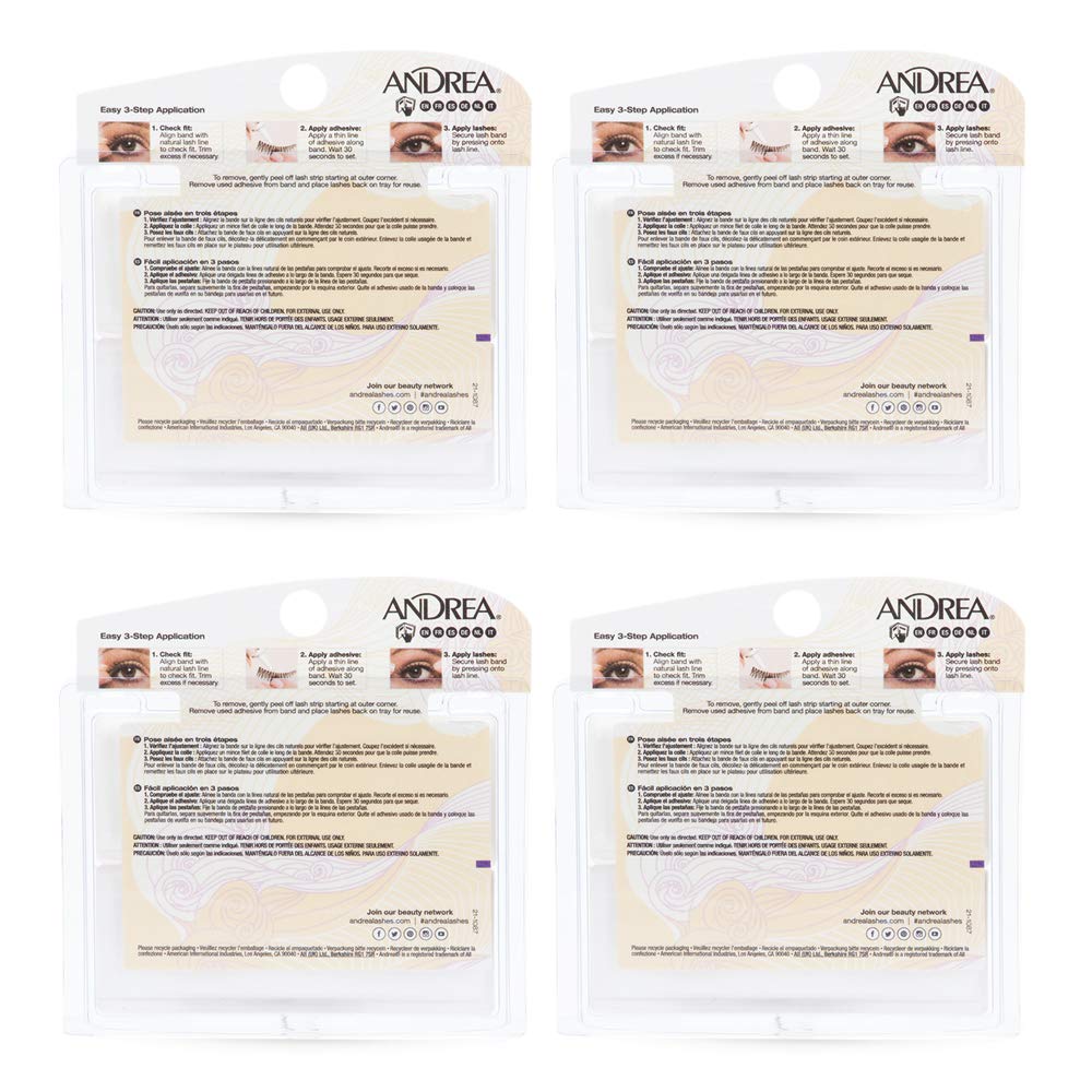 Andrea Two of a Kind Lashes 53 reusable four-pack offers multiple wear opportunities with proper care.