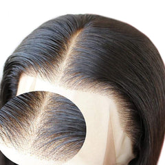 ANDRIA 26-inch straight black wig close-up for sleek, long-lasting style.